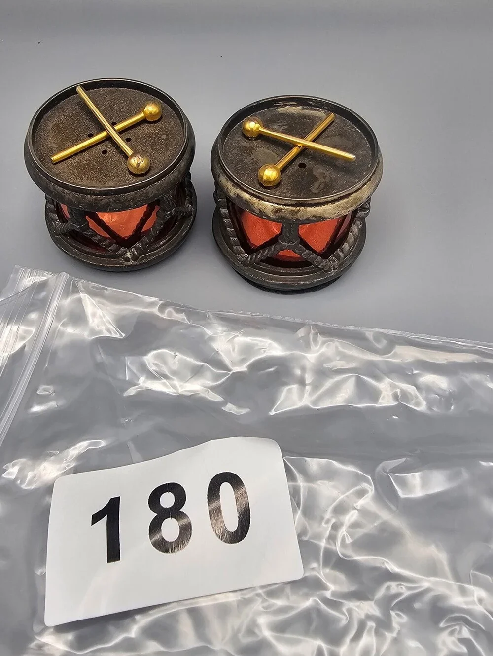 Pair of Vintage Decorative Drum Salt and pepper shakers